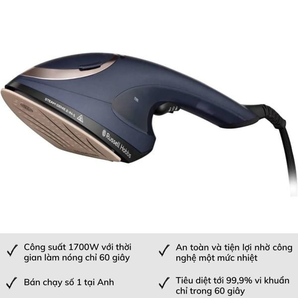 Bàn là hơi nước cầm tay Russell Hobbs 28370-56 Steam Genie 2in 1700W