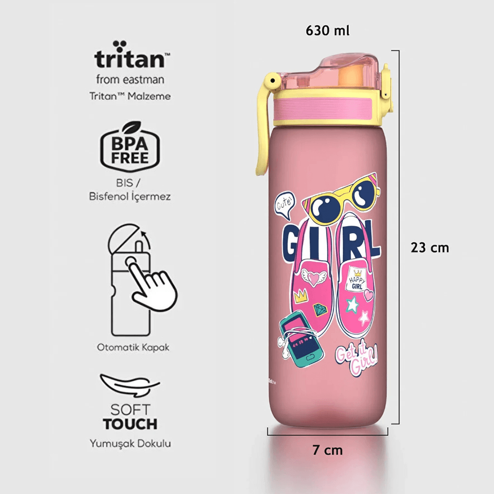 Bình nước trẻ em Tritan cao cấp Renga Rybo-X 630ml - 912162 nhiều màu