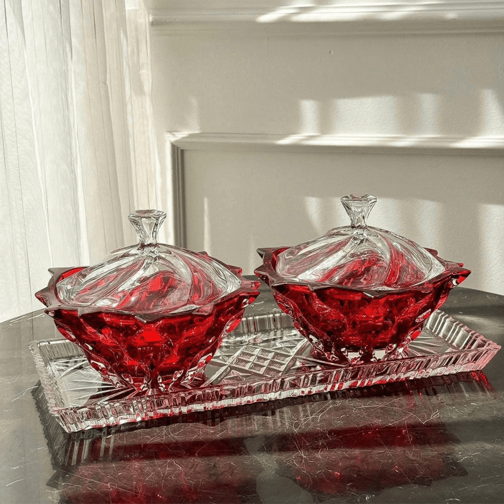 Thố pha lê Bohemia Samba 21cm nhiều màu