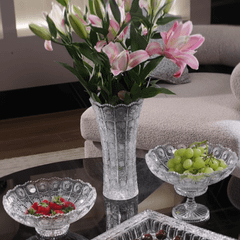 Mâm bồng pha lê Crystal Bohemia chân đế 67009 M57 25cm