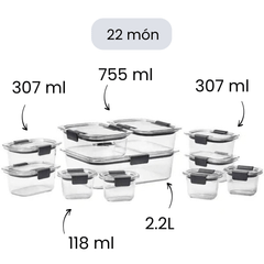 Sét hộp Tritan Rubbermaid Brilliance 10-24 món made in USA