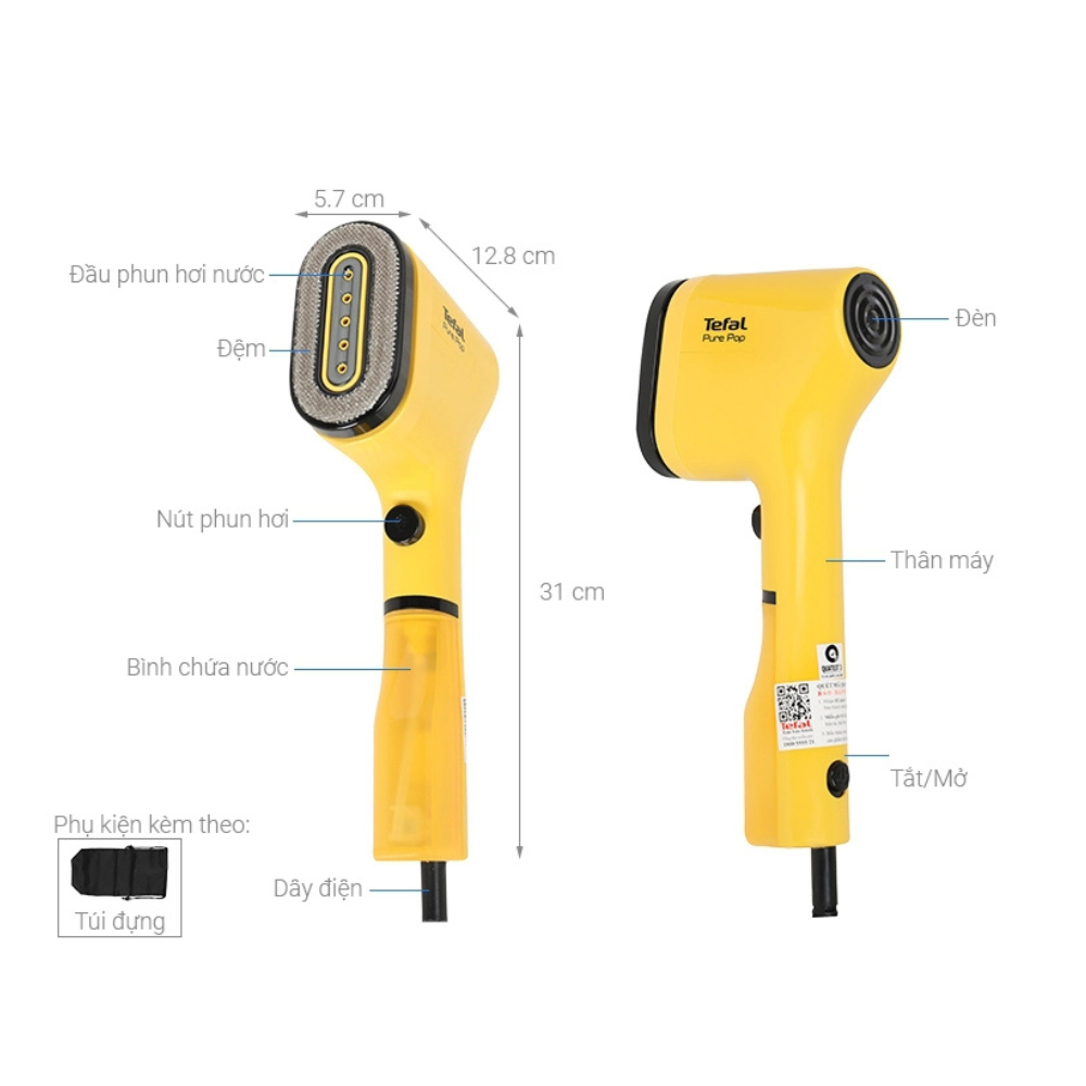 Bàn là mini du lịch TEFAL Pure POP nhiều màu