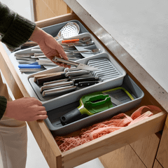 Khay đựng dao muỗng nĩa và cắm dao hộc kéo nhà bếp có thể mở rộng DrawerStore Joseph Joseph 8500015