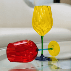 Set 6 ly vang Uria màu 600ml Crystal Bohemia