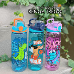 Bình nước trẻ em Tritan cao cấp Renga Trego 630ml - 912171 nhiều màu