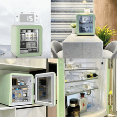 Tủ lạnh mini HCK 48L đựng mỹ phẩm và đồ uống có mặt kính
