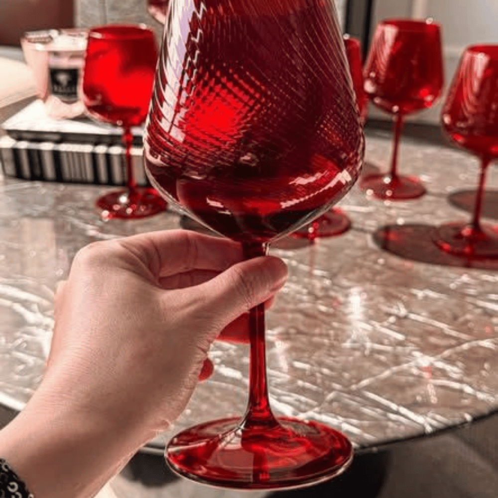 Set 6 ly vang Tyto đỏ 600ml Crystal Bohemia
