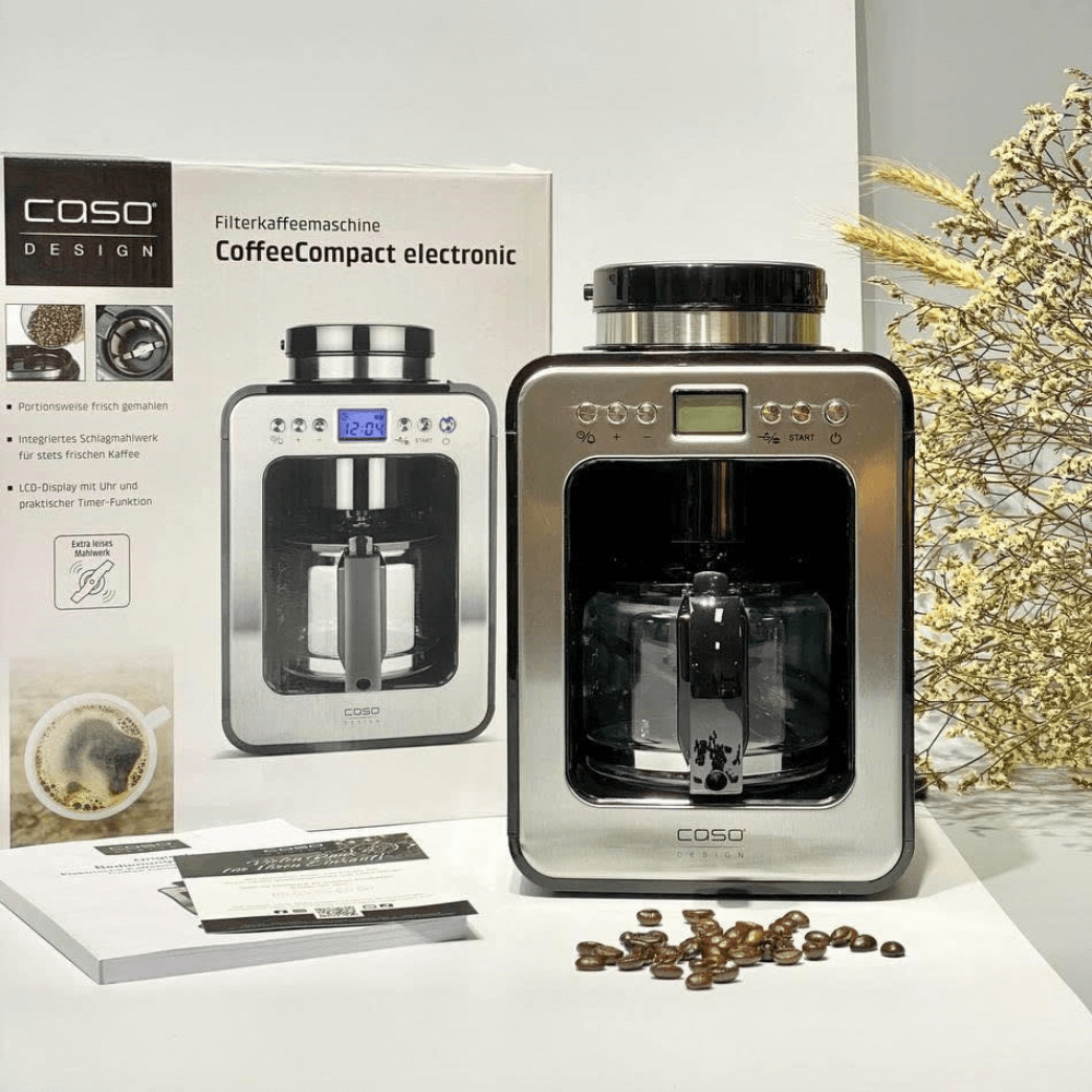 Máy pha cà phê mini kèm xay CASO Coffee Compact Electronic 600W
