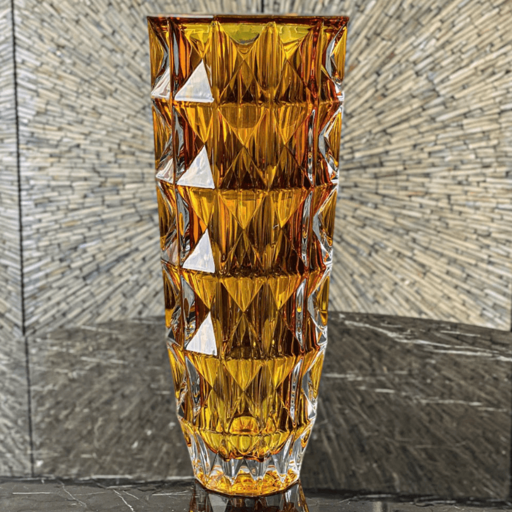 Bình hoa pha lê Crystal Bohemia Diamond 25, 28, 33 cm nhiều màu