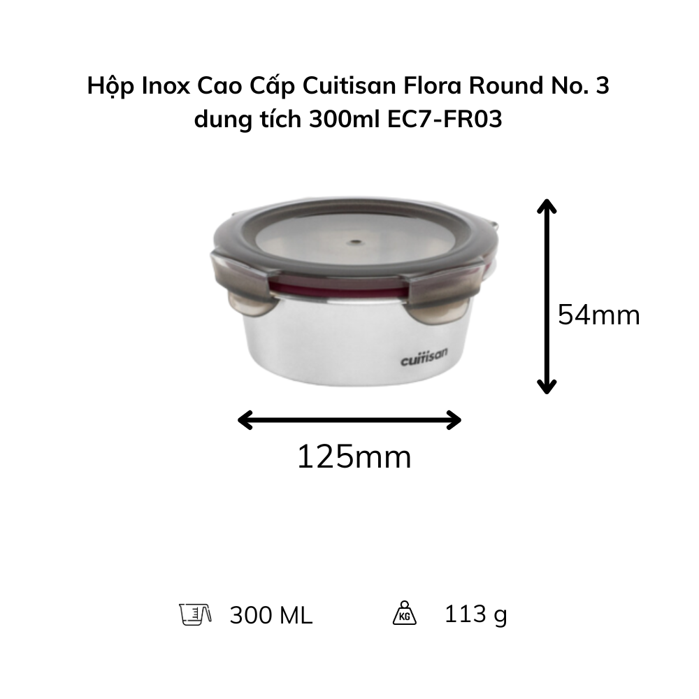 Hộp Inox Cao Cấp Cuitisan Flora nhiều dung tích