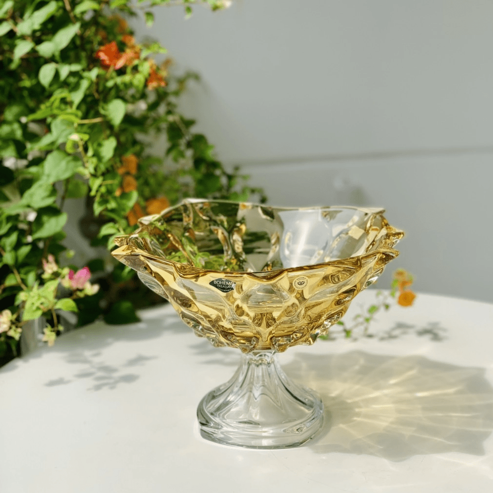 Chân bồng pha lê Bohemia Samba 30,5cm nhiều màu