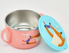 Bát Inox 316 Cuitisan 2 trong 1 650ml kháng khuẩn cao cấp (Màu Hồng) - EC10-104P