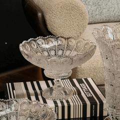 Mâm bồng pha lê Crystal Bohemia chân đế 67009 M57 25cm