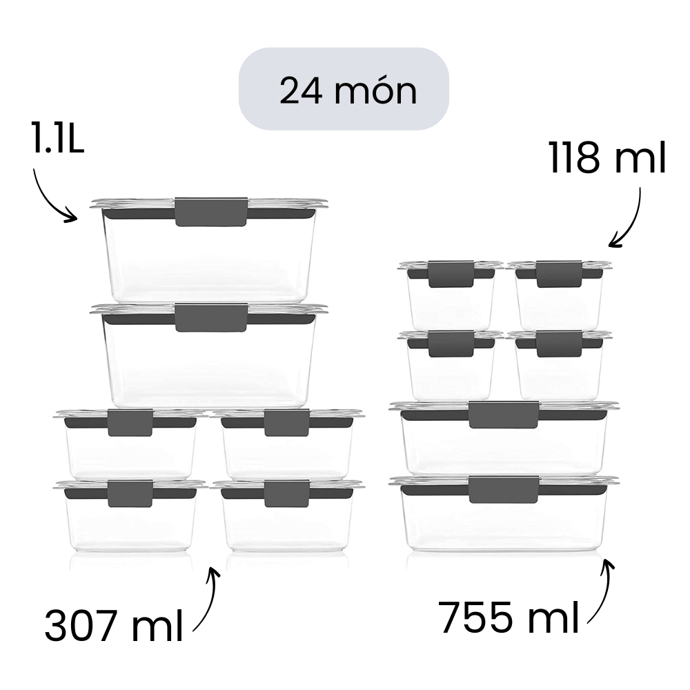 Sét hộp Tritan Rubbermaid Brilliance 10-24 món made in USA