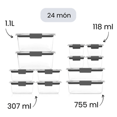 Sét hộp Tritan Rubbermaid Brilliance 10-24 món made in USA