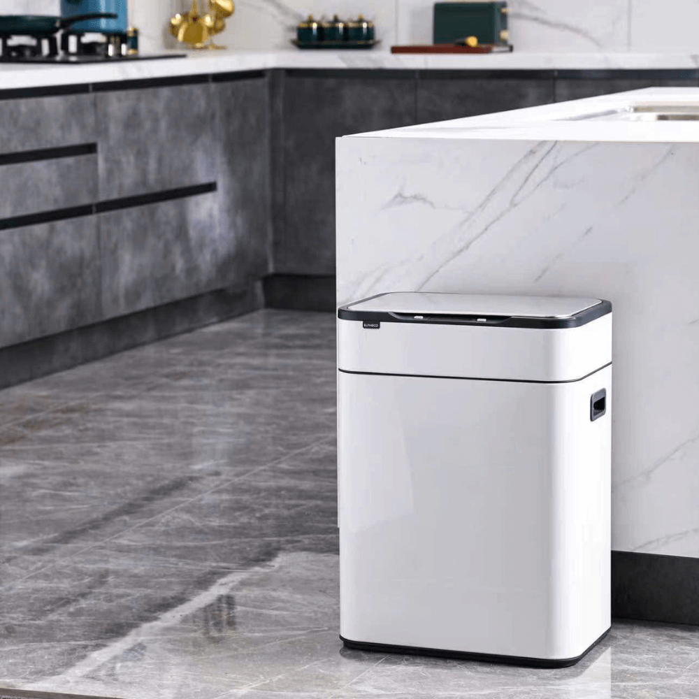 Thùng rác cảm ứng ELPHECO nắp inox 30L/40L có thùng rác rời bên trong & khử mùi ozone, nhiều màu