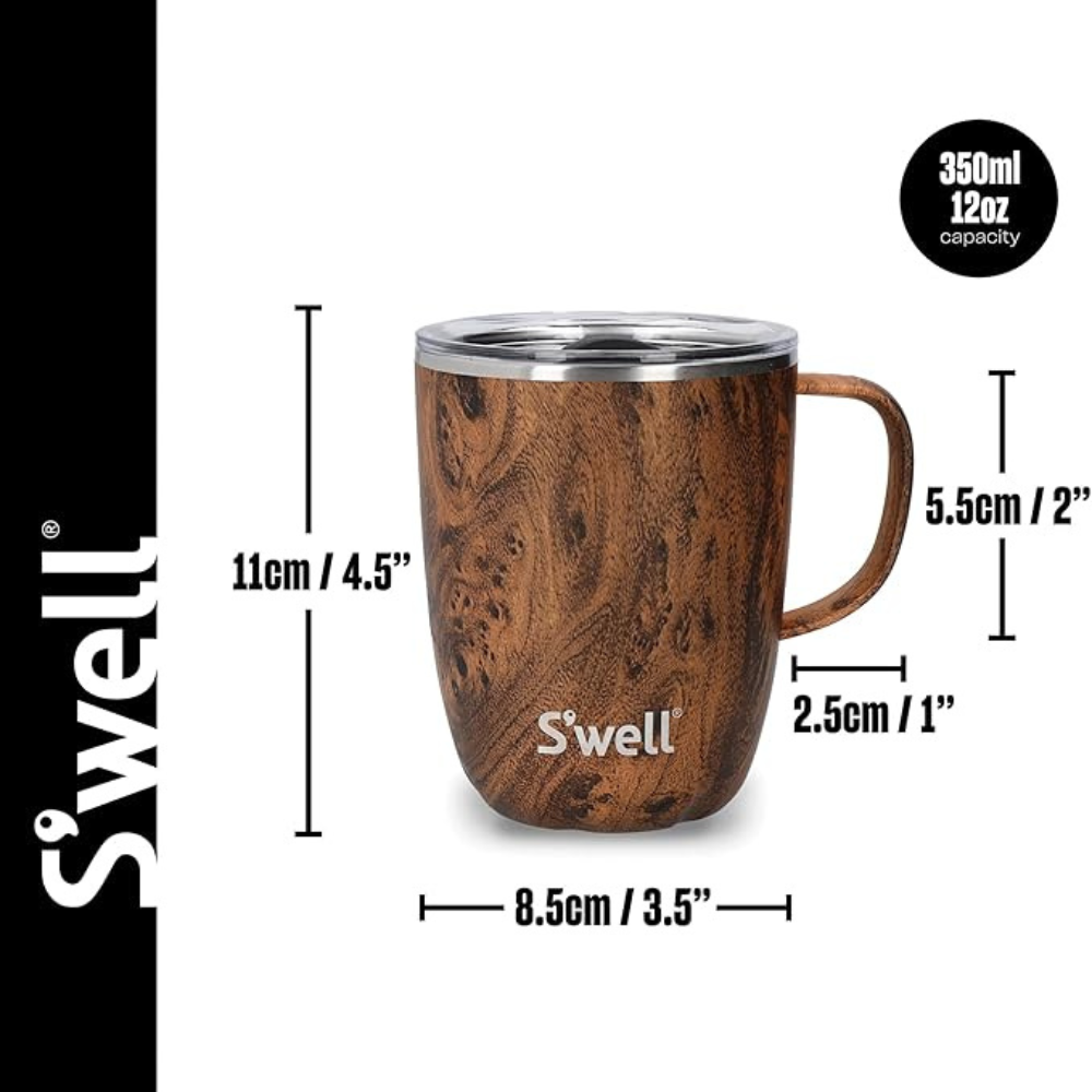 Cốc cách nhiệt S'Well bằng thép không gỉ, có nắp trượt và quai cầm