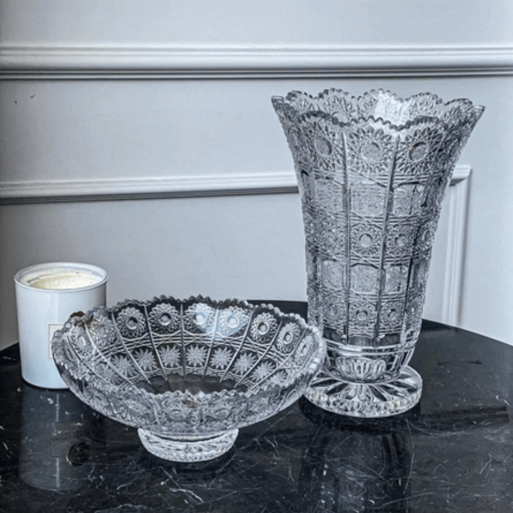 Bình hoa pha lê chân đế Bohemia M57