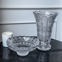 Bình hoa pha lê chân đế Bohemia M57