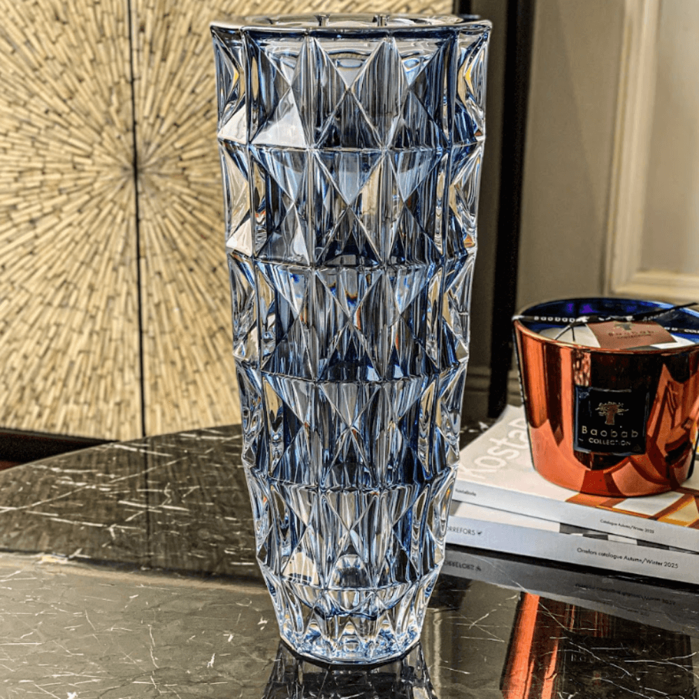 Bình hoa pha lê Crystal Bohemia Diamond 25, 28, 33 cm nhiều màu