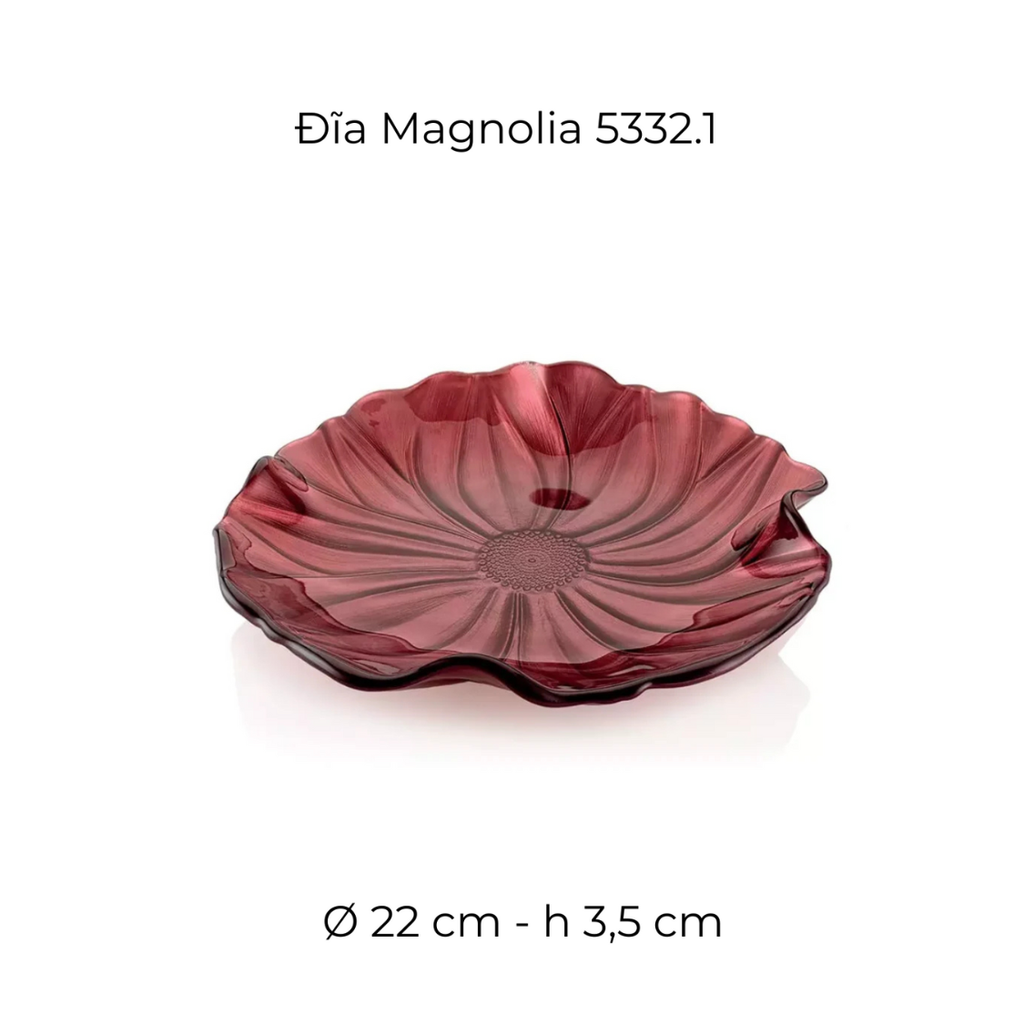Đĩa pha lê IVV Magnolia nhiều màu, nhiều kích cỡ