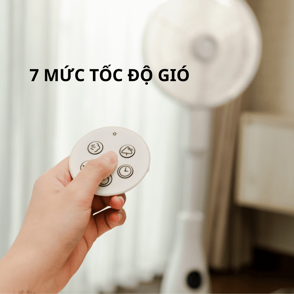 Quạt cây phun sương tạo ẩm cao cấp Joelyns màu trắng