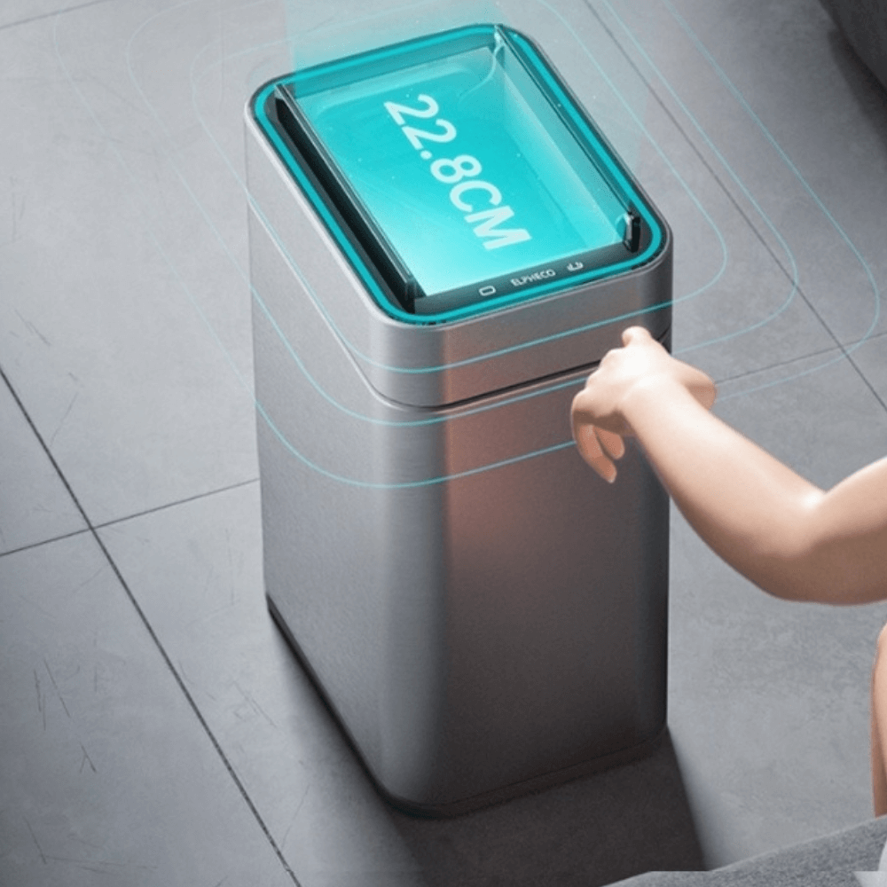 Thùng rác cảm ứng ELPHECO cánh bướm inox 15L ELPH9830 có đèn, nhiều màu