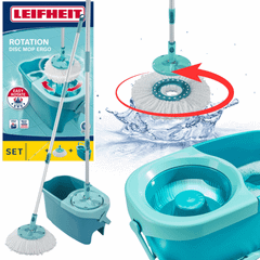 Cây lau nhà Leifheit Twist Ergo kèm gạt kính made in EU bản Turbo
