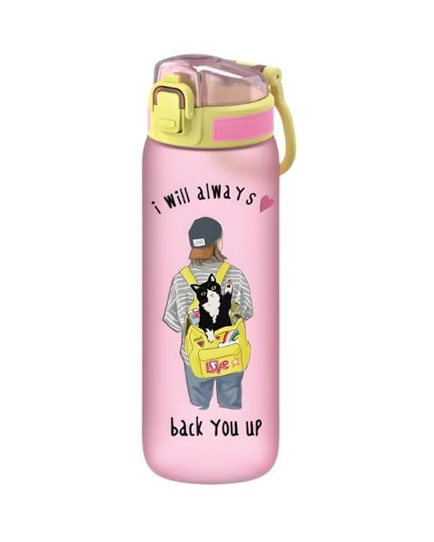 Bình nước trẻ em Tritan cao cấp Renga Rybo-X 630ml - 912063 màu hồng