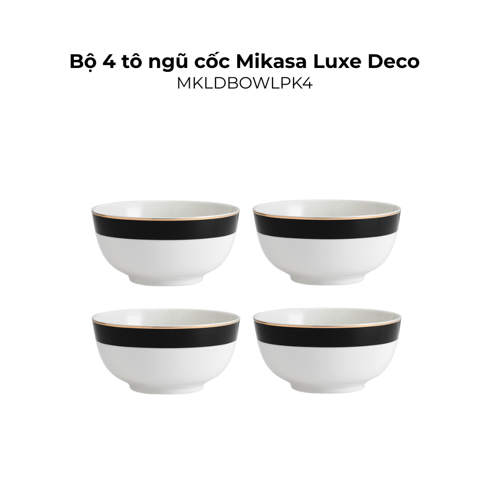 Đồ dùng bàn ăn Mikasa Luxe Deco nhiều món, chất liệu sứ xương