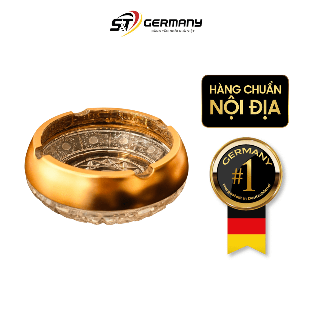 Gạt tàn pha lê khảm vàng Arcade