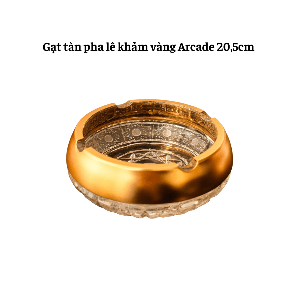 Gạt tàn pha lê khảm vàng Arcade