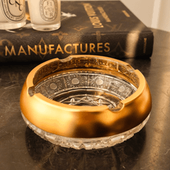 Gạt tàn pha lê khảm vàng Arcade