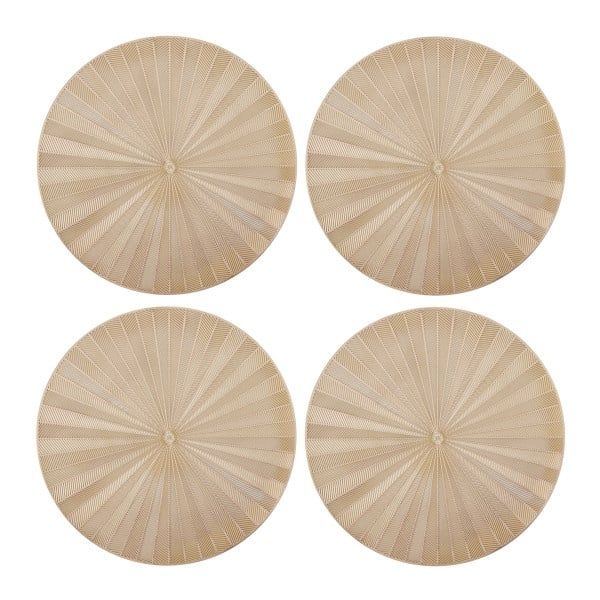 Miếng lót đĩa tròn hiệu Mikasa, màu vàng, đường kính 38cm, được dệt từ sợi nhân tạo,model: MKPMPUGLDRDPK4