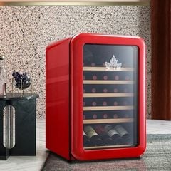Tủ rượu HCK màu đỏ 22 chai có mặt kính (dung tích 70L)