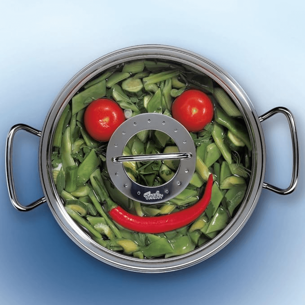 Bộ nồi Fissler Profi set 4 món vung kính kèm chảo Fissler Profi tổ ong size 24cm made in Germany