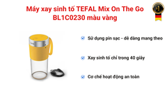 Máy xay sinh tố TEFAL Mix On The Go BL1C0230 màu vàng