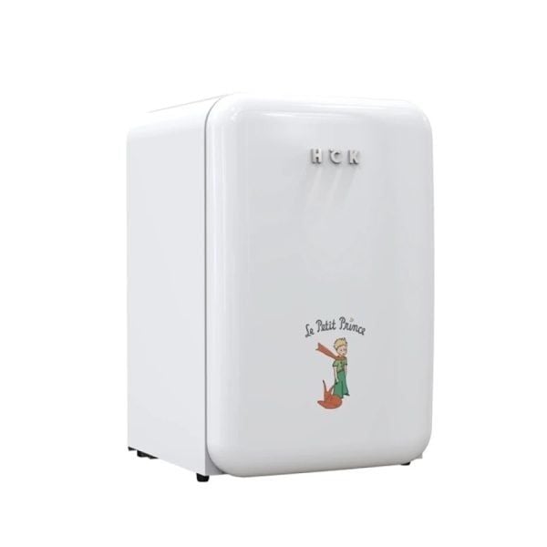 Tủ lạnh mini retro HCK LE PETIT PRINCE màu trắng dung tích 107L có ngăn đông (ngăn lạnh 92L, ngăn đông 15L)