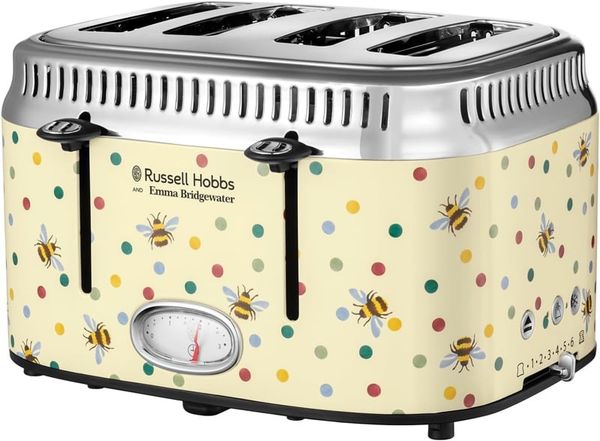 Máy nướng bánh mì Russell Hobbs Bridgewater Bumble Bee & Polka Dot 27250 4 lát màu kem