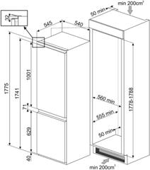 Tủ lạnh âm tủ Inverter SMEG 254L C8174TNE Universale