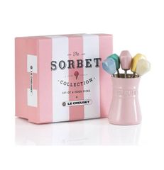 Set dĩa hoa quả kèm hũ đựng LeCreuset màu hồng