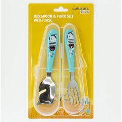 Bộ thìa nĩa thông minh Smart Cuitisan kèm hộp nhựa ABS (Màu Xanh) - EC10-304B