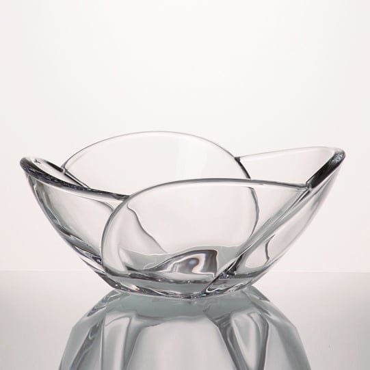 Tô pha lê Bohemia bốn múi trơn 25cm