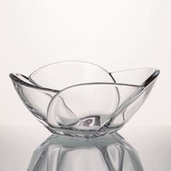 Tô pha lê Bohemia bốn múi trơn 25cm