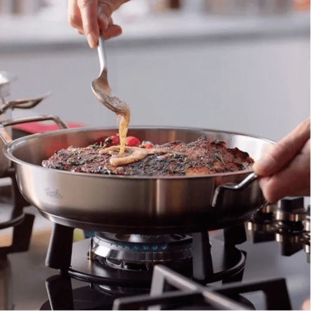 Bộ nồi Fissler Profi 6 món kèm quánh và chảo inox Profi 2 quai made in Germany