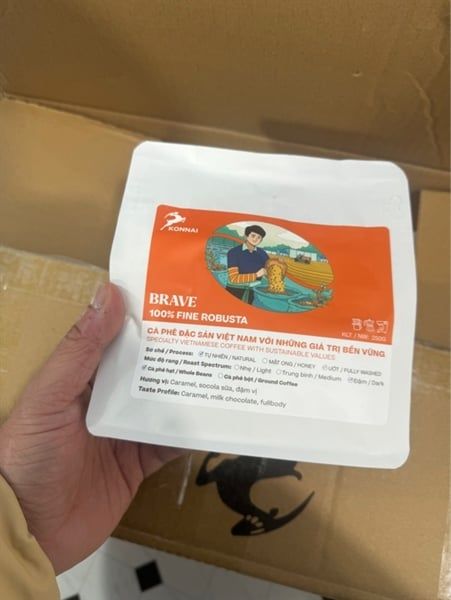 Gói hạt cà phê rang mộc Blend Robusta - Arabica 250g