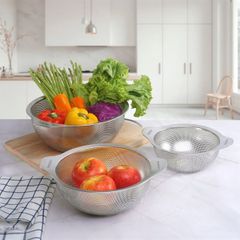 Bộ 3 rổ inox (có tay cầm) 16-20-24cm GKÖCH MYDH0305