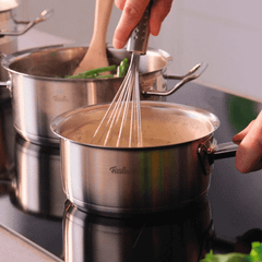 Bộ nồi Fissler Profi set 5 vung kính siêu cao cấp kèm quánh và chảo inox Profi 24/28cm made in Germany