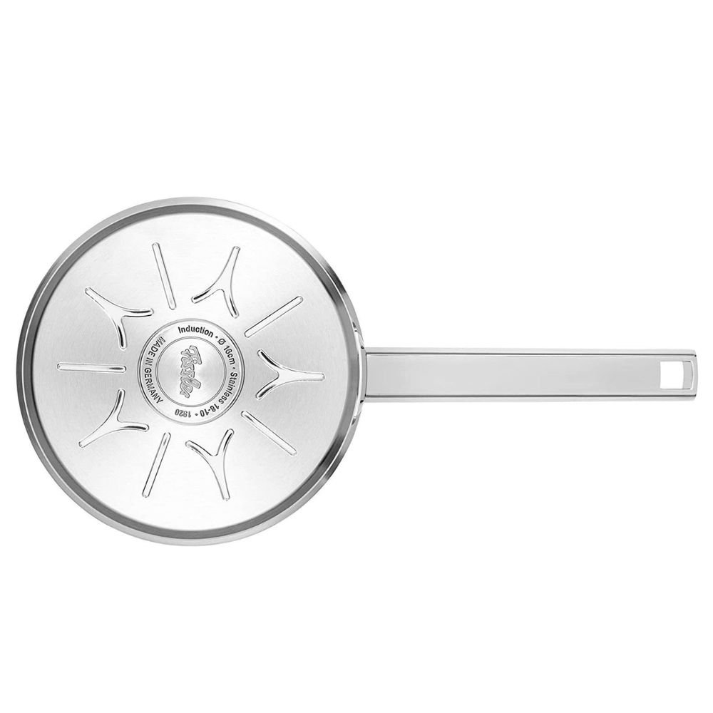 Bộ nồi Fissler Profi 5 món vung thép kèm quánh và chảo inox 2 quai 24/28cm made in Germany