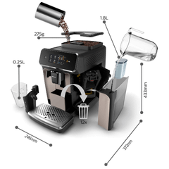 Máy pha cà phê tự động Philips series 2200 đánh sữa tự động EP223x